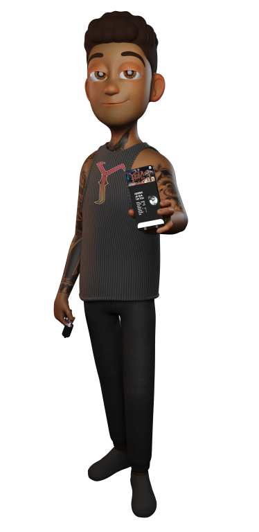 mascote fazendo pose